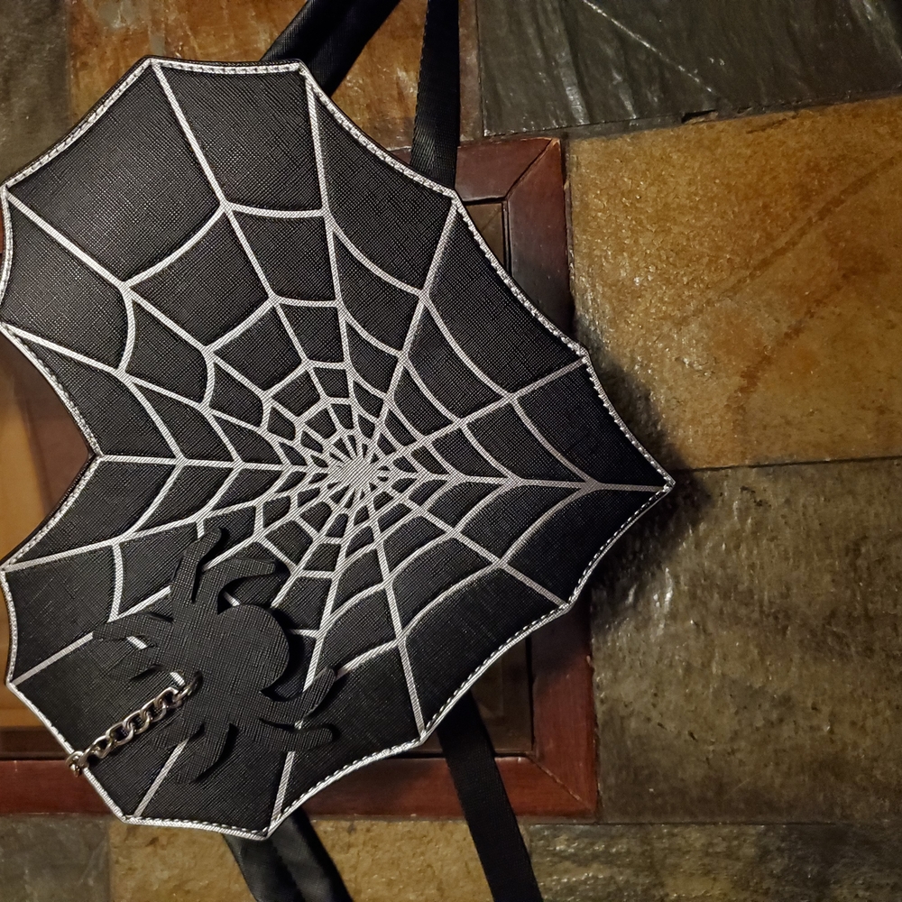 Black Spider Web Crossbody Bag